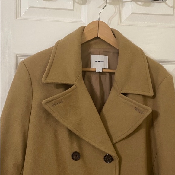 Aritzia Camel Double-Breasted Pea Coat - Picture 3 of 5